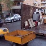 Traktorn var till stor hjälp för att samla ihop allt skräp